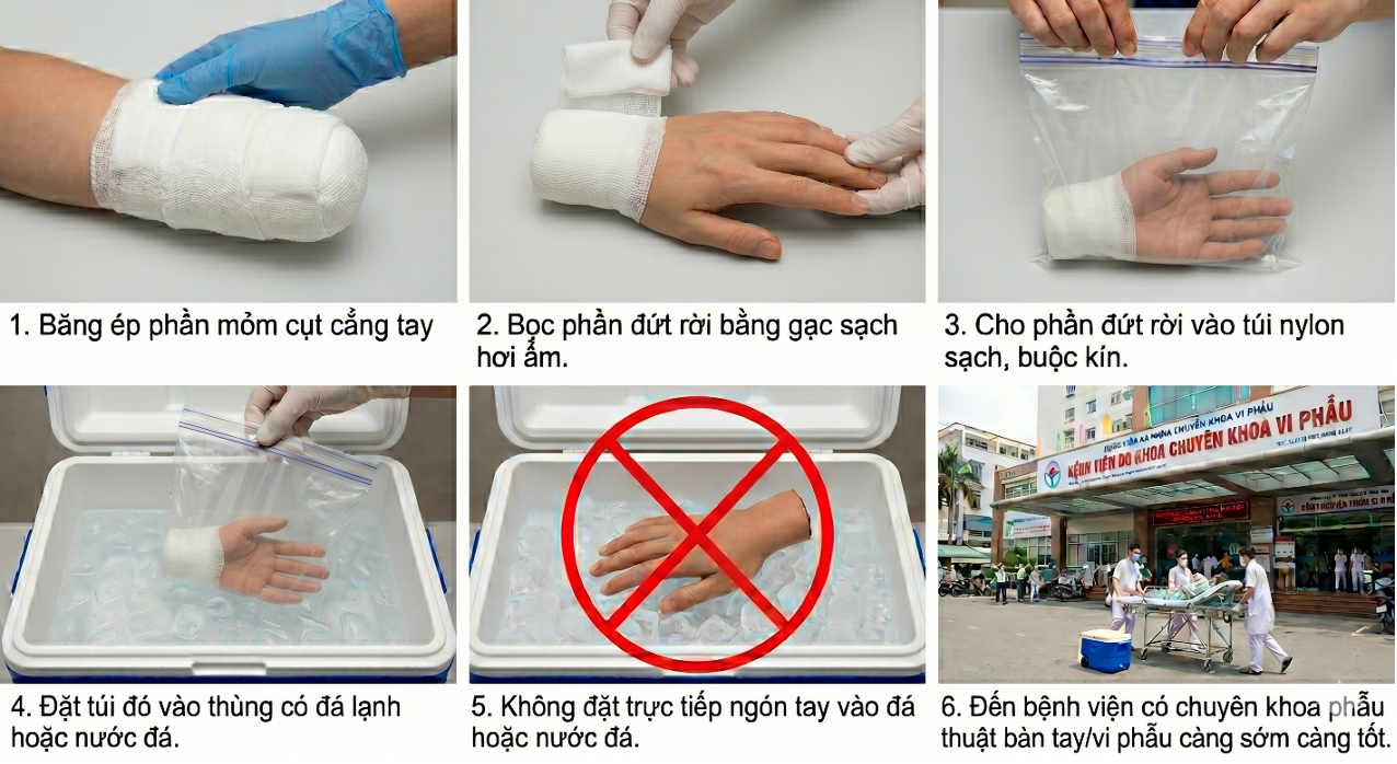 C&aacute;c bước sơ cứu đứt rời đ&uacute;ng c&aacute;ch